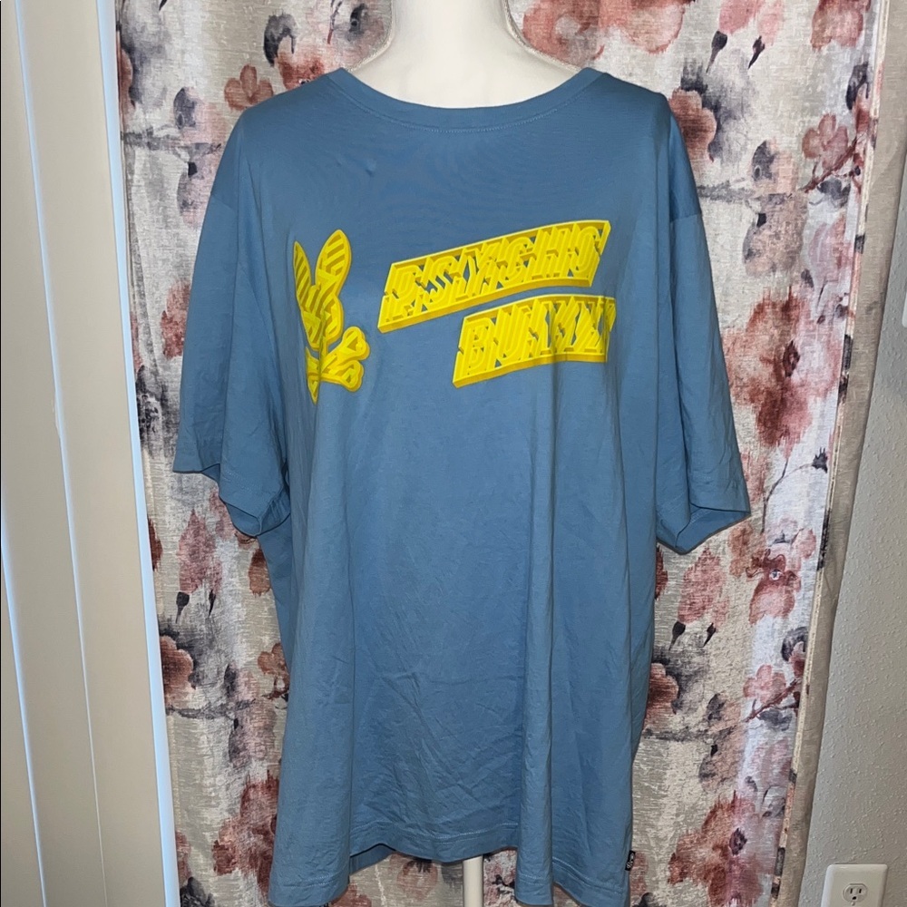 Psycho Bunny Blue Graphic XXL Men's Shirt 100% Pima Cotton
